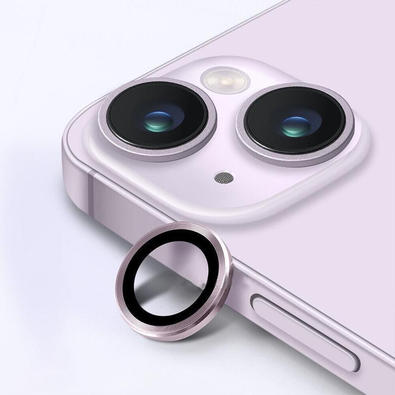 Glass Camera Lens Protector Metal Ring for iPhone 13 Pro and iPhone 13 Pro Max - Light Purple