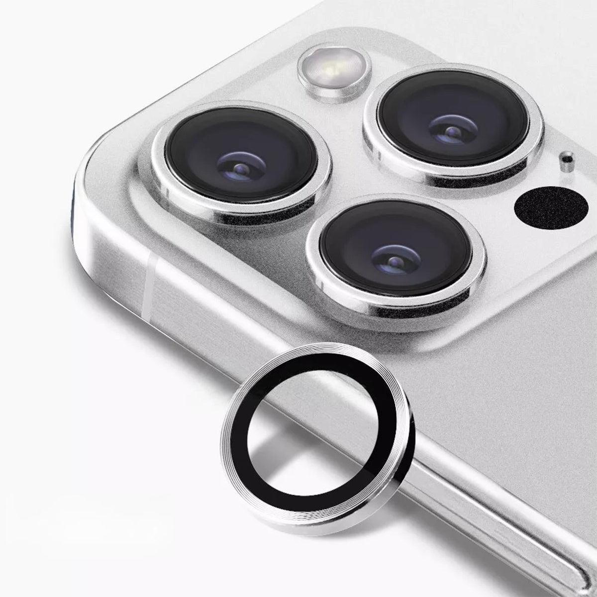 Glass Camera Lens Protector Metal Ring for iPhone 13 Pro and iPhone 13 Pro Max - Light Purple - view 15