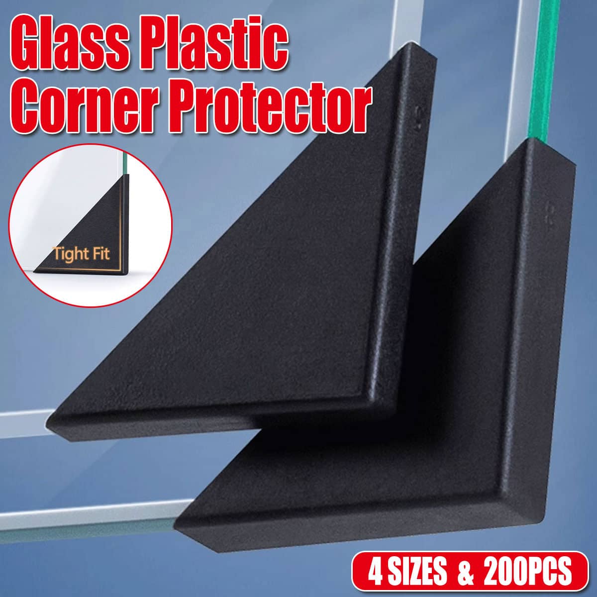 Glass Corner Protectors, Pack of 200 - 35 x 35 x 8 mm - view 2