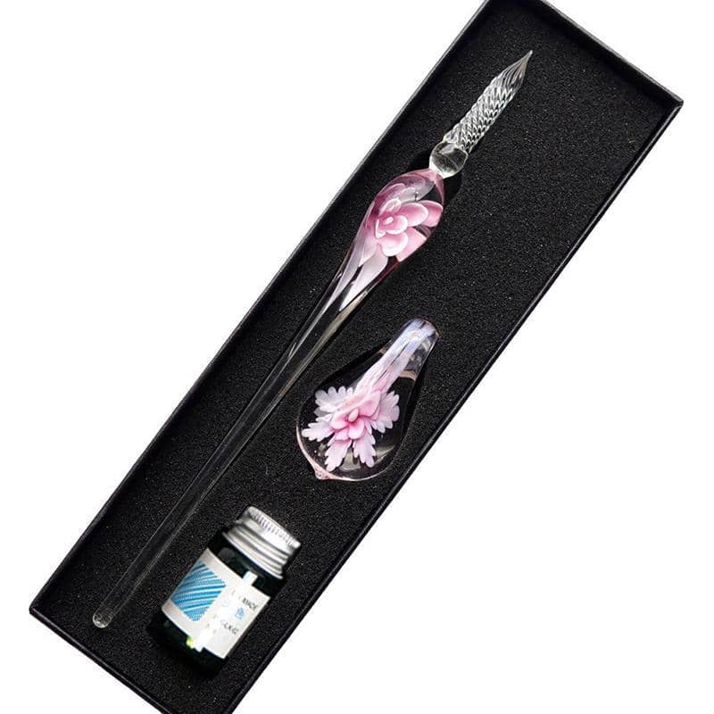 Glass Dip Pen Gift Set with Ink and Penholder - Green - view 4