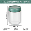 Glass Food Storage Jars with Lids Pack of 6, 16 oz Clear Leak-Proof for Kitchen Pantry - view 3