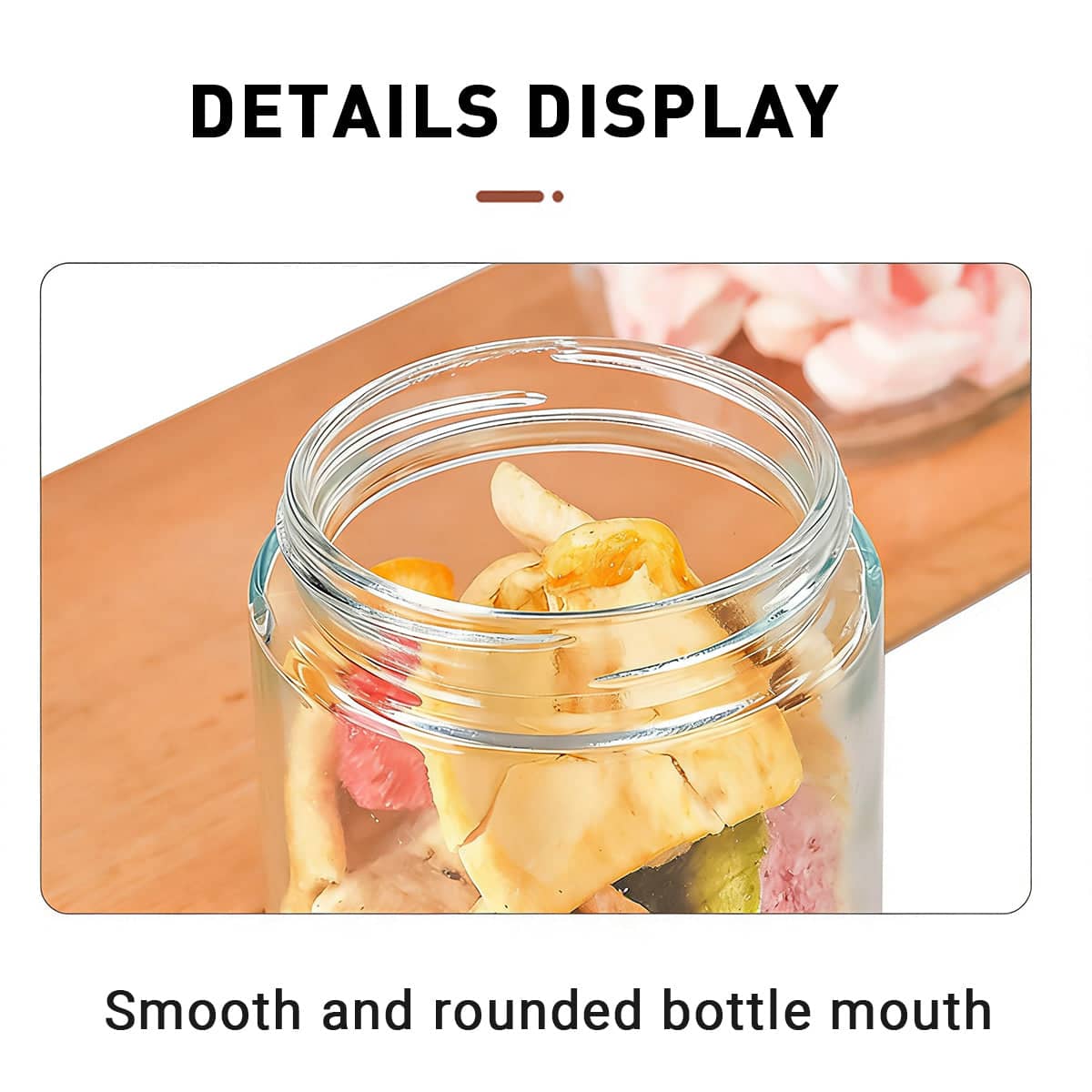 Glass Food Storage Jars with Lids Pack of 6, 16 oz Clear Leak-Proof for Kitchen Pantry - view 5
