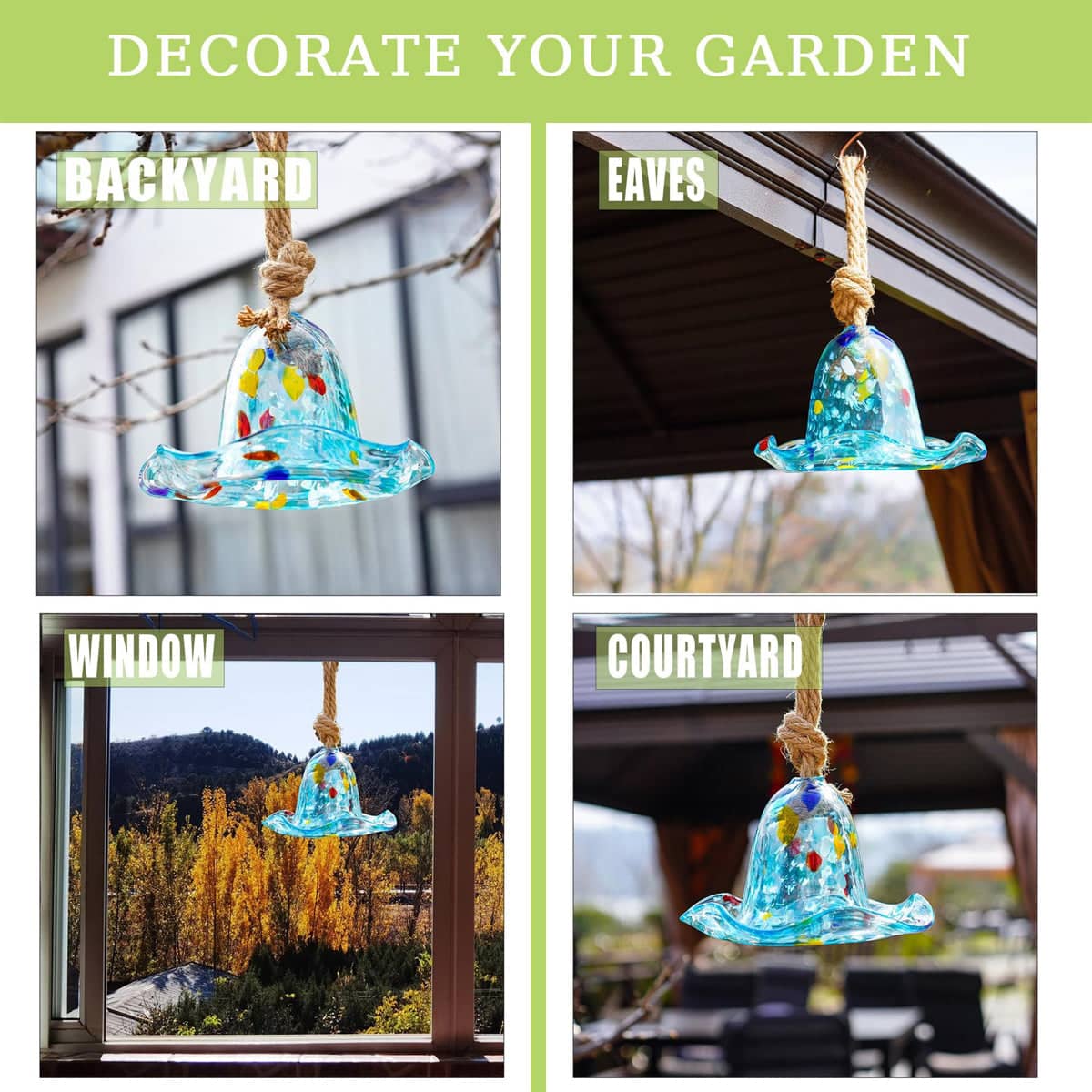 Glass Hanging Bird Feeder for Outdoor Garden, Yard and Patio Decor - view 5