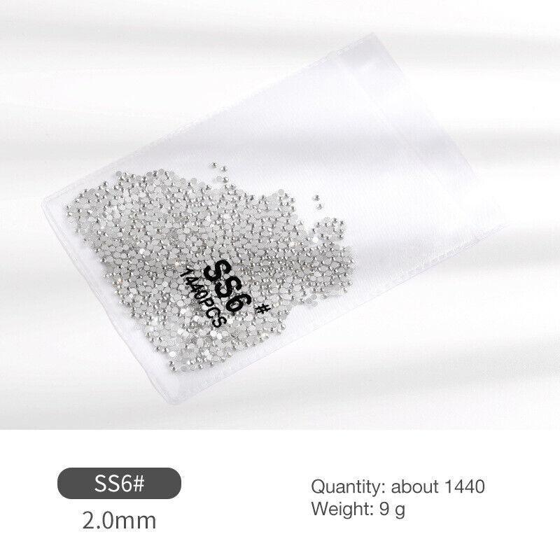 Glass Nail Art Rhinestones, About 1440 Pieces - Clear Crystal SS10 - view 5