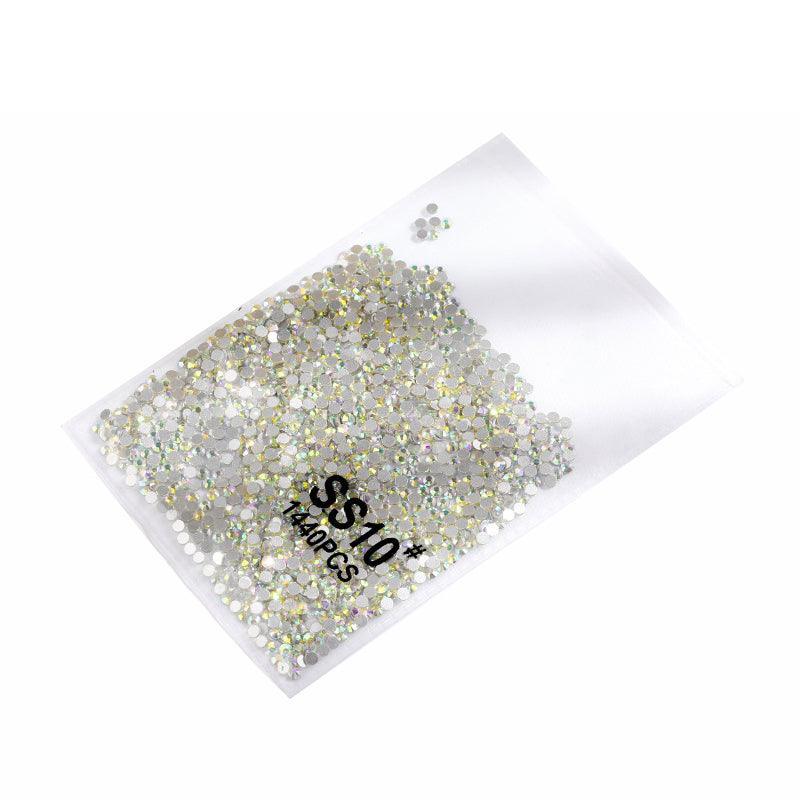 Glass Nail Art Rhinestones, About 1440 Pieces - Iridescent Crystal SS10