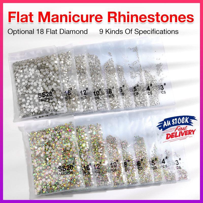 Glass Nail Art Rhinestones, About 1440 Pieces - Iridescent Crystal SS10 - view 2
