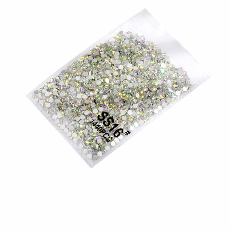 Glass Nail Art Rhinestones, About 1440 Pieces - Iridescent Crystal SS16