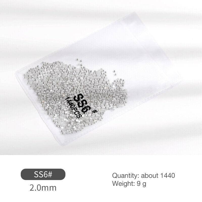 Glass Nail Art Rhinestones, About 1440 Pieces - Iridescent Crystal SS20 - view 5