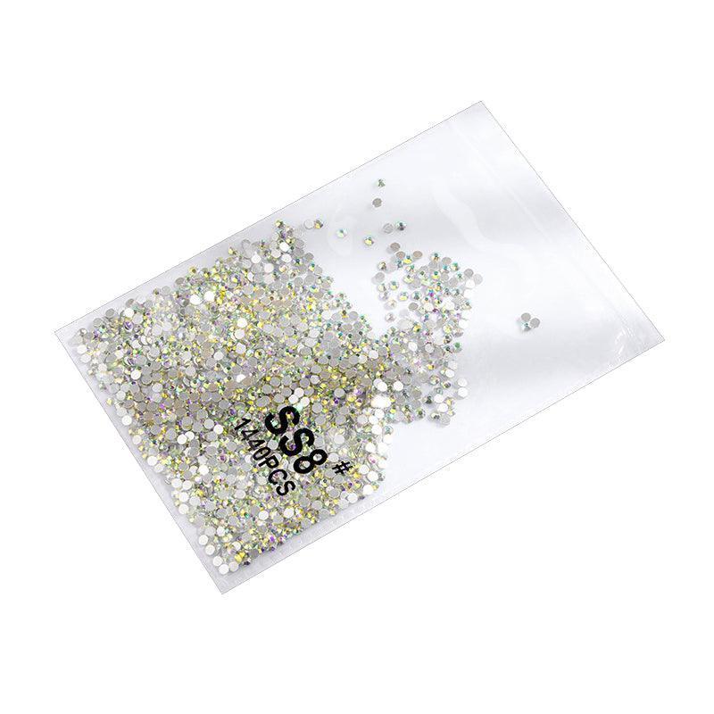 Glass Nail Art Rhinestones, About 1440 Pieces - Iridescent Crystal SS8