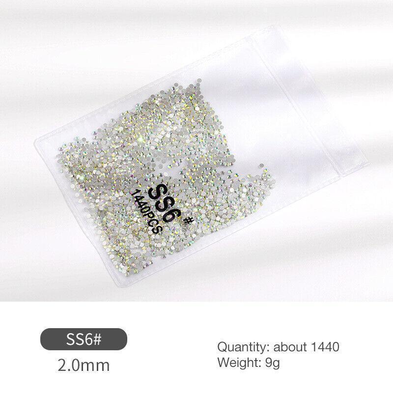 Glass Nail Art Rhinestones, About 1440 Pieces - Iridescent Crystal SS8 - view 4