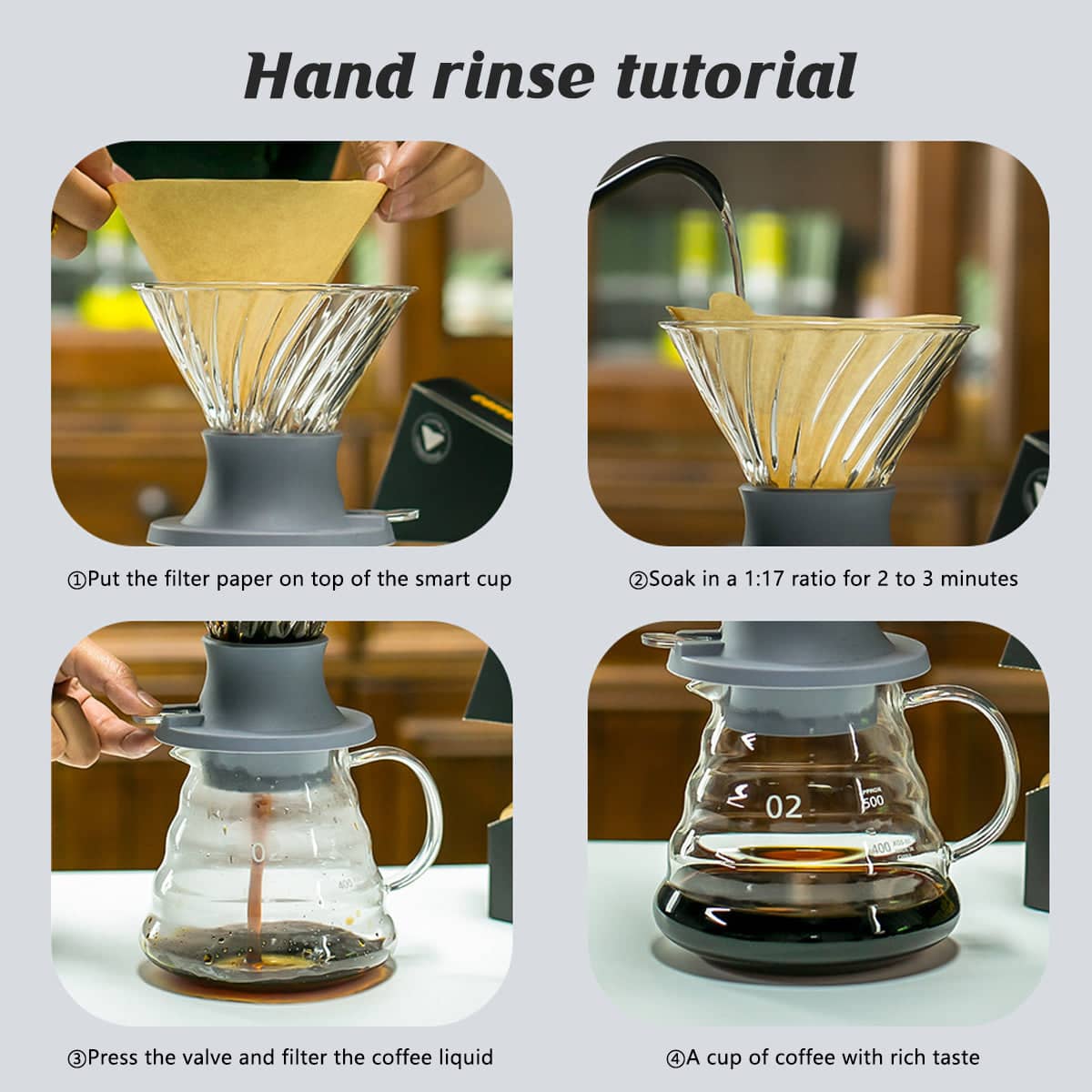 Glass Pour Over Coffee Dripper with Wavy Rim for Home Brewing - Wavy Filter Cup - view 5