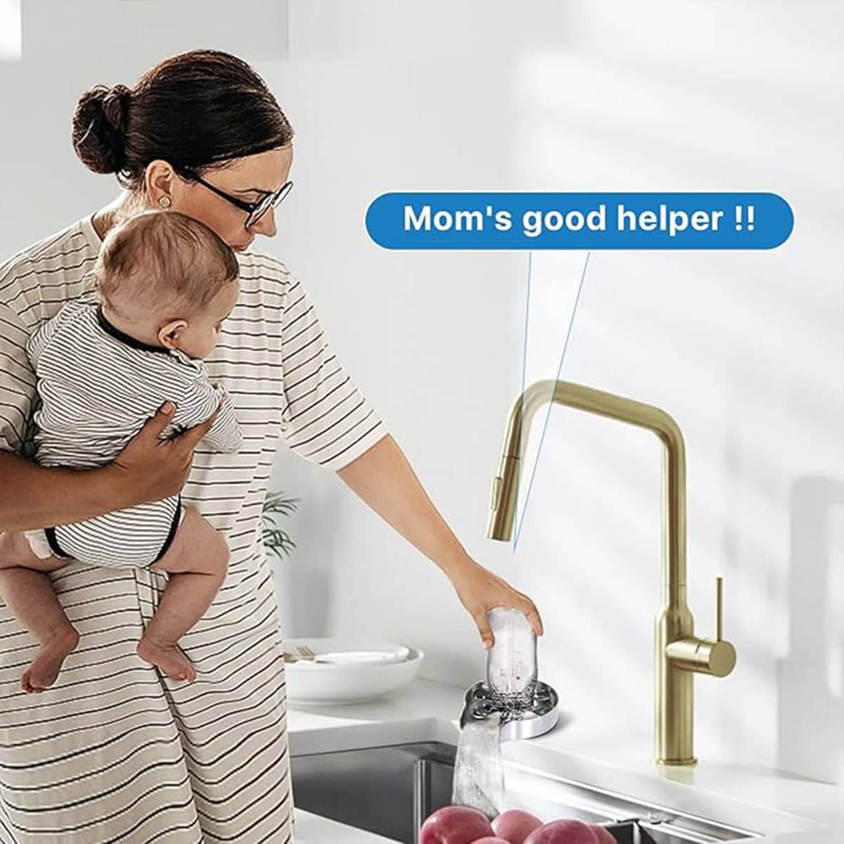Glass Rinser 304 Stainless Steel Sink Cup Washer - Black - view 5