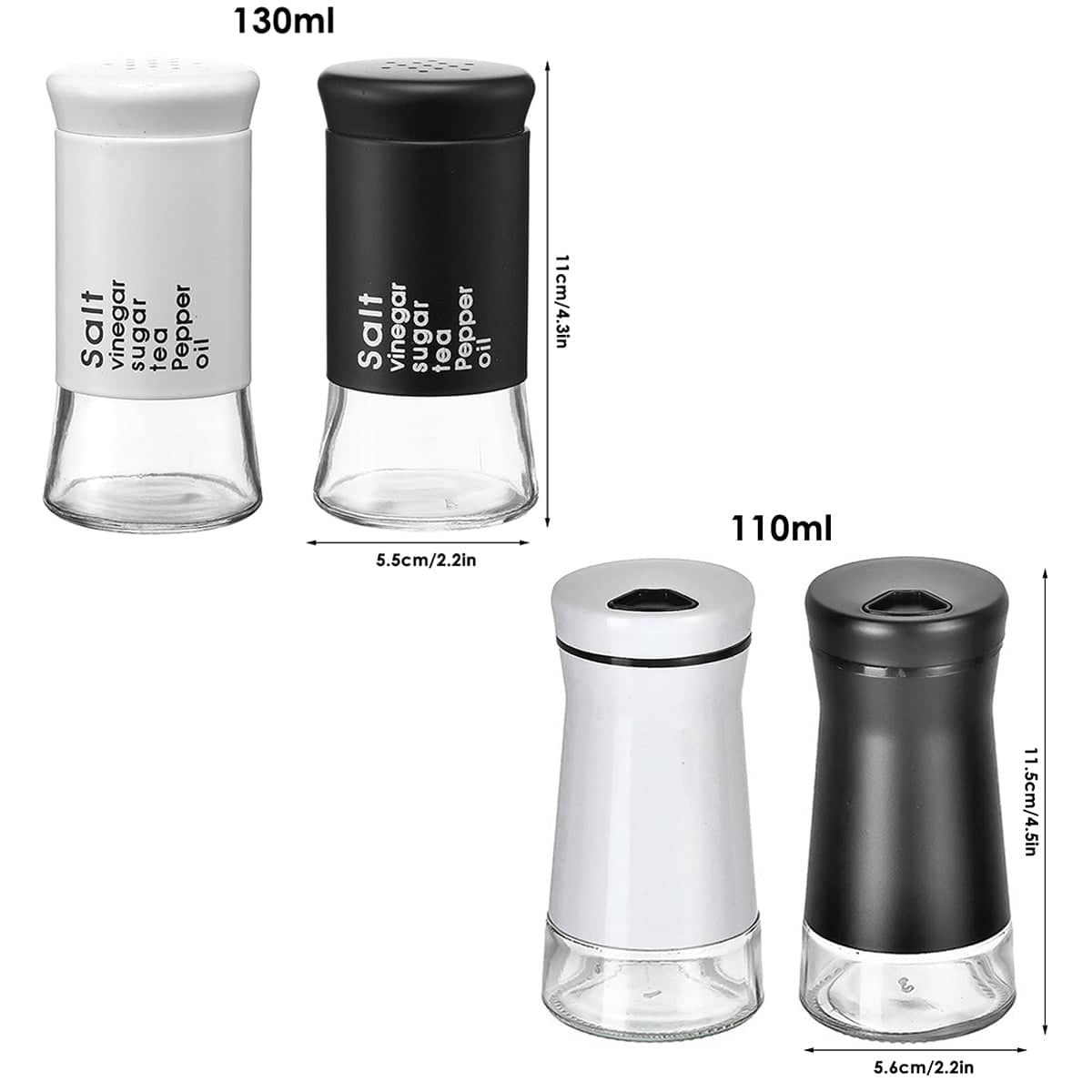 Glass Seasoning Shaker Bottle with Multi-Hole Lid - 130 ml - view 4