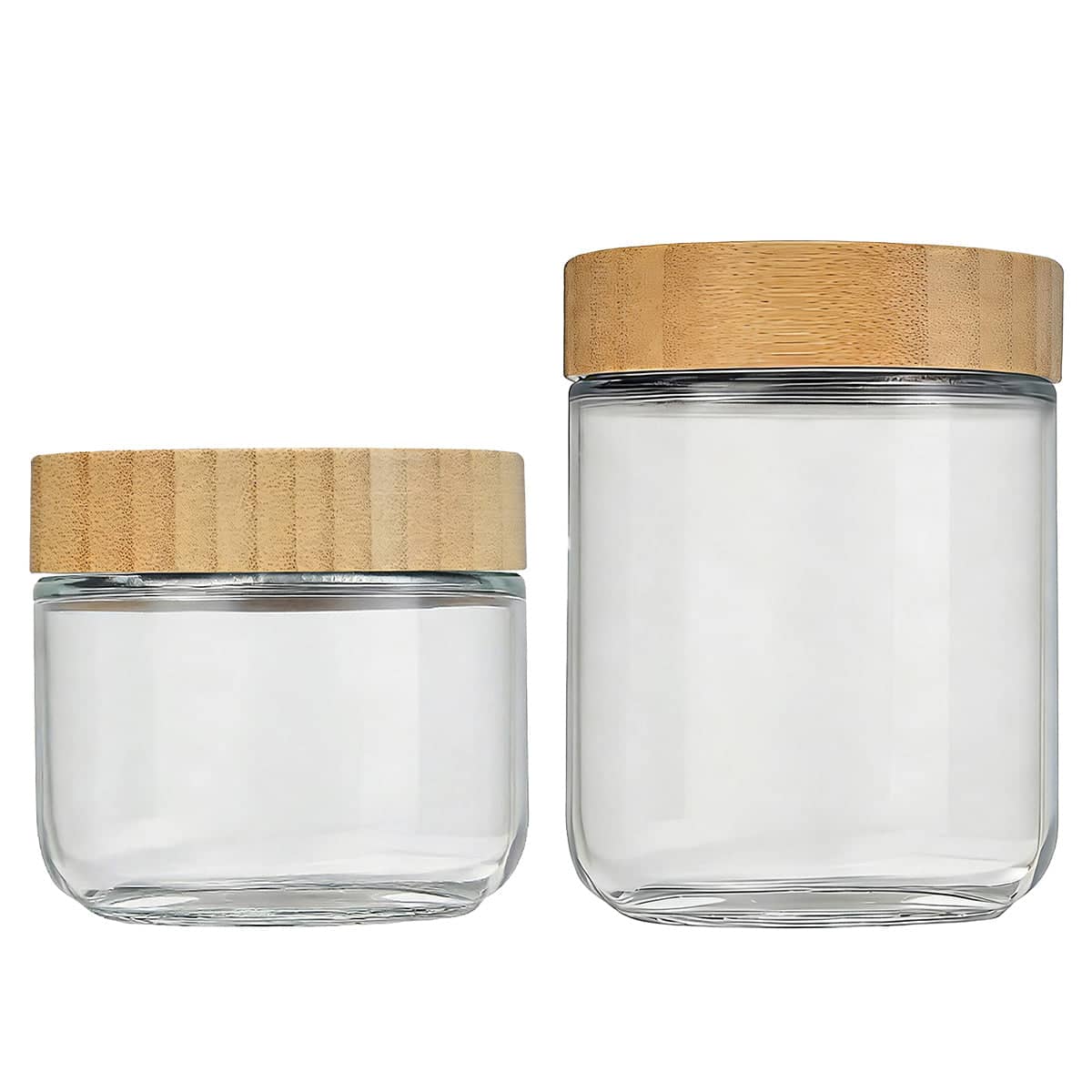 Glass Storage Jars with Bamboo Lids, Set of 4 - 300ml - view 3