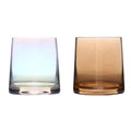 Glass Toothbrush Cups, Pack of 2 - Iridescent and Amber