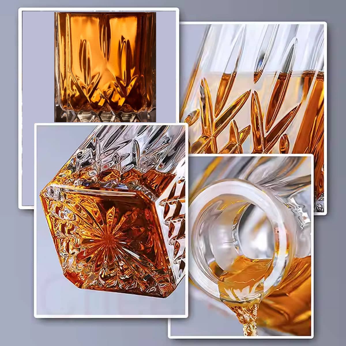 Glass Whisky and Wine Decanter Set with 4 Glasses for Home Bar - view 4