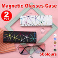 Glasses Cases, PU Leather, Geometric Pattern, Pack of 2 - Brown - view 2