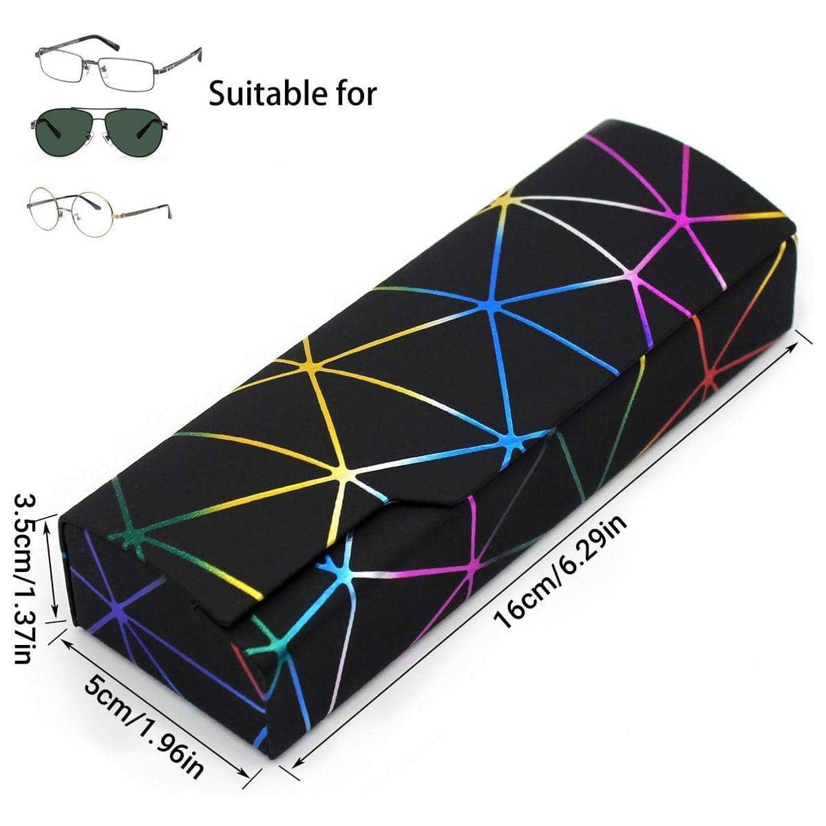 Glasses Cases, PU Leather, Geometric Pattern, Pack of 2 - Brown - view 4