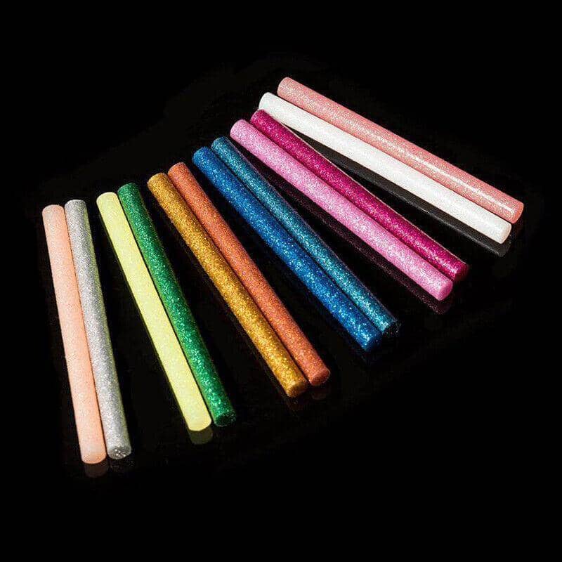 Glitter Hot Melt Glue Sticks, 7mm x 100mm - Assorted Colours, Pack of 100 - view 5