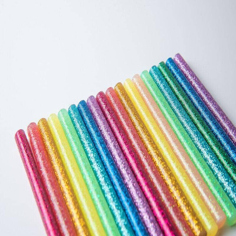 Glitter Hot Melt Glue Sticks, 7mm x 100mm - Assorted Colours, Pack of 50 - view 4