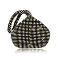 Glitter Triangle Evening Clutch Bag - Black