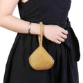 Glitter Triangle Evening Clutch Bag - Black - view 5