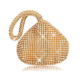 Glitter Triangle Evening Clutch Bag - Gold