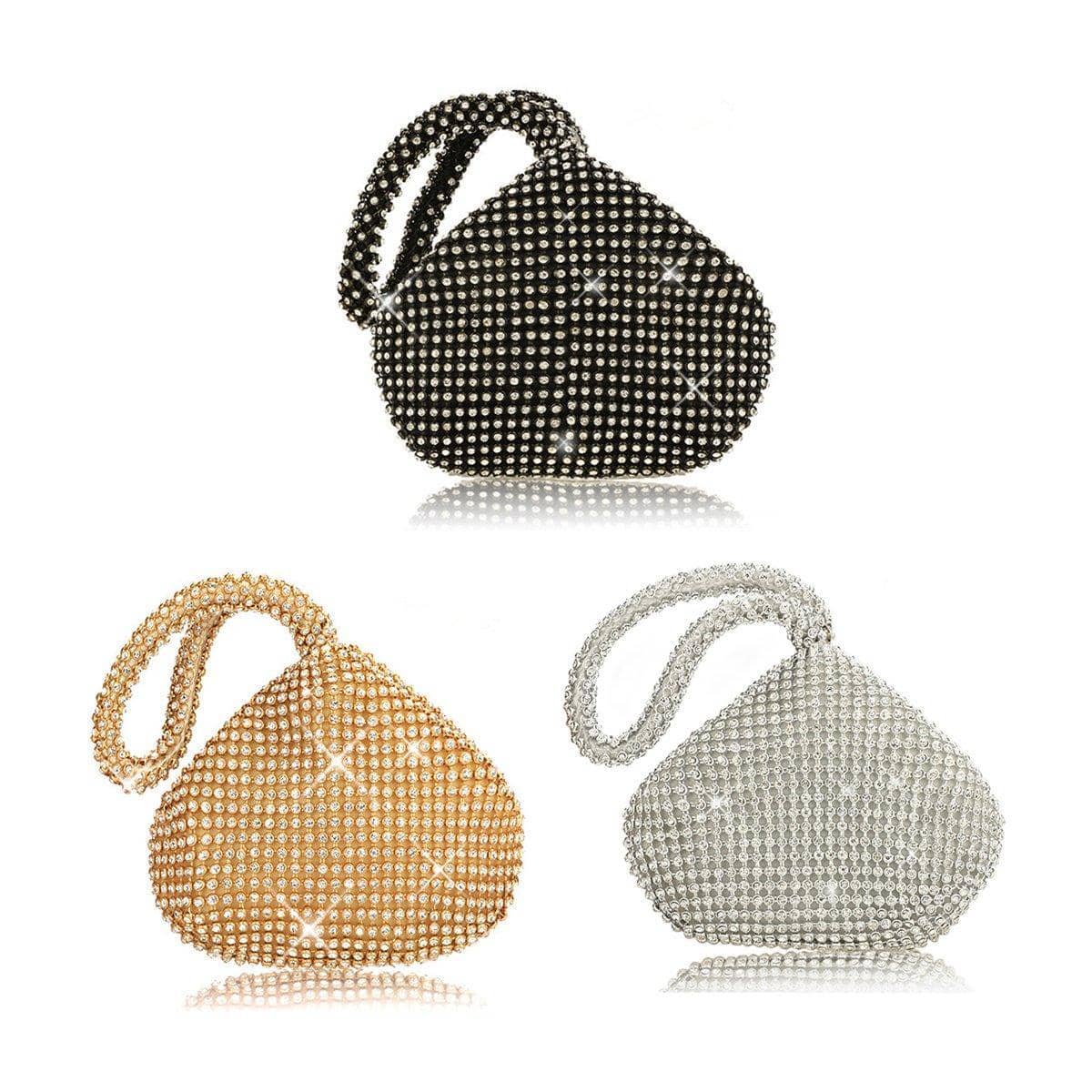 Glitter Triangle Evening Clutch Bag - Gold - view 3
