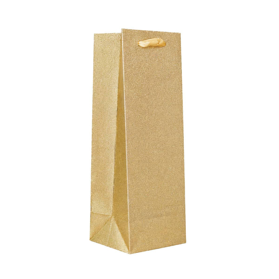 Glitter Wine Bottle Gift Bags, Pack of 20 - Gold