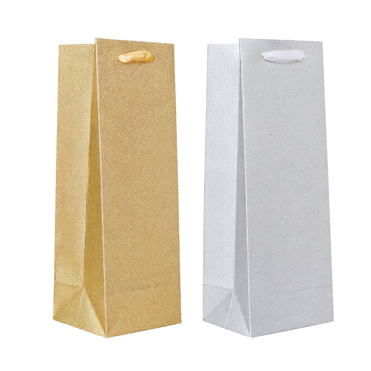 Glitter Wine Bottle Gift Bags, Pack of 20 - Gold - view 3