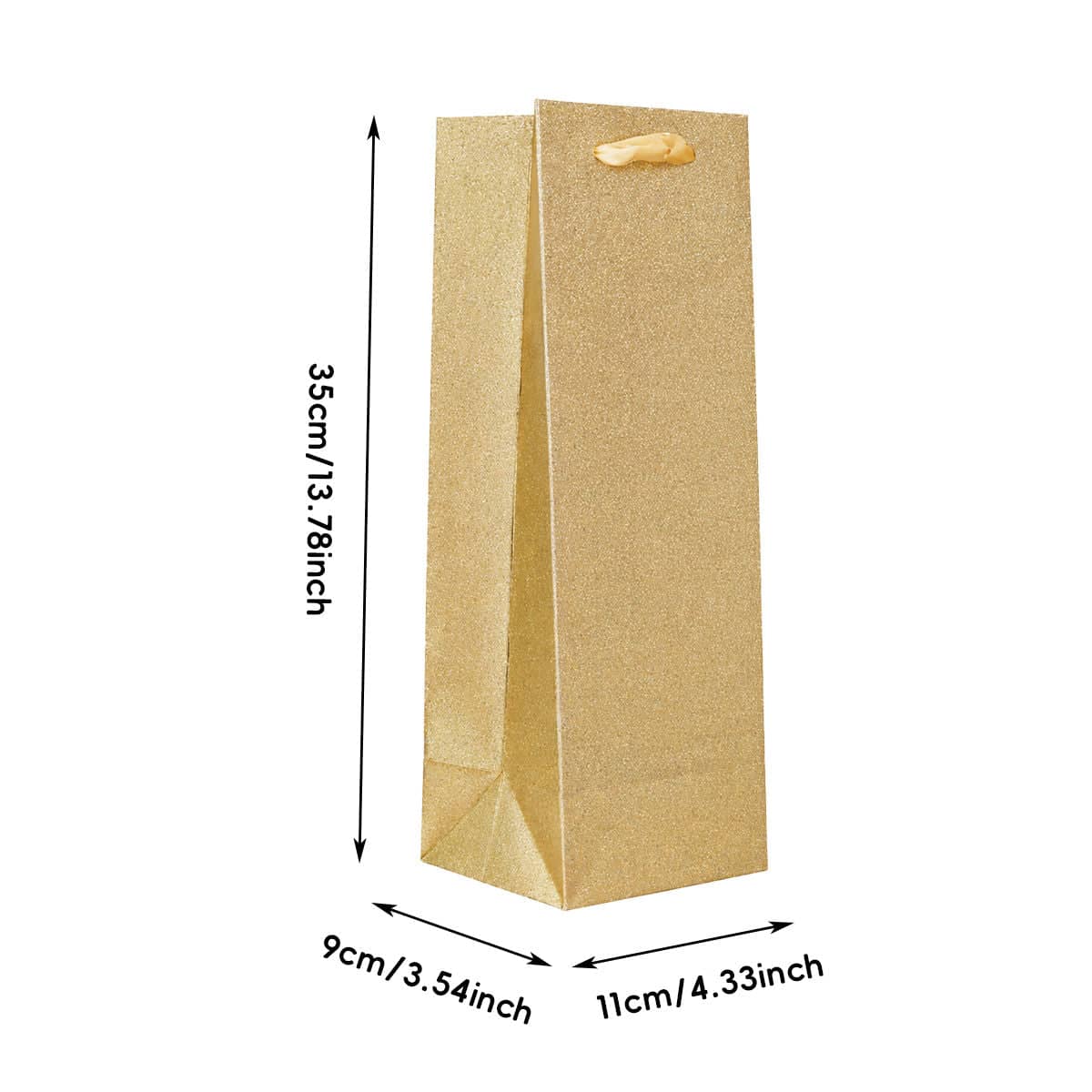 Glitter Wine Bottle Gift Bags, Pack of 20 - Gold - view 4