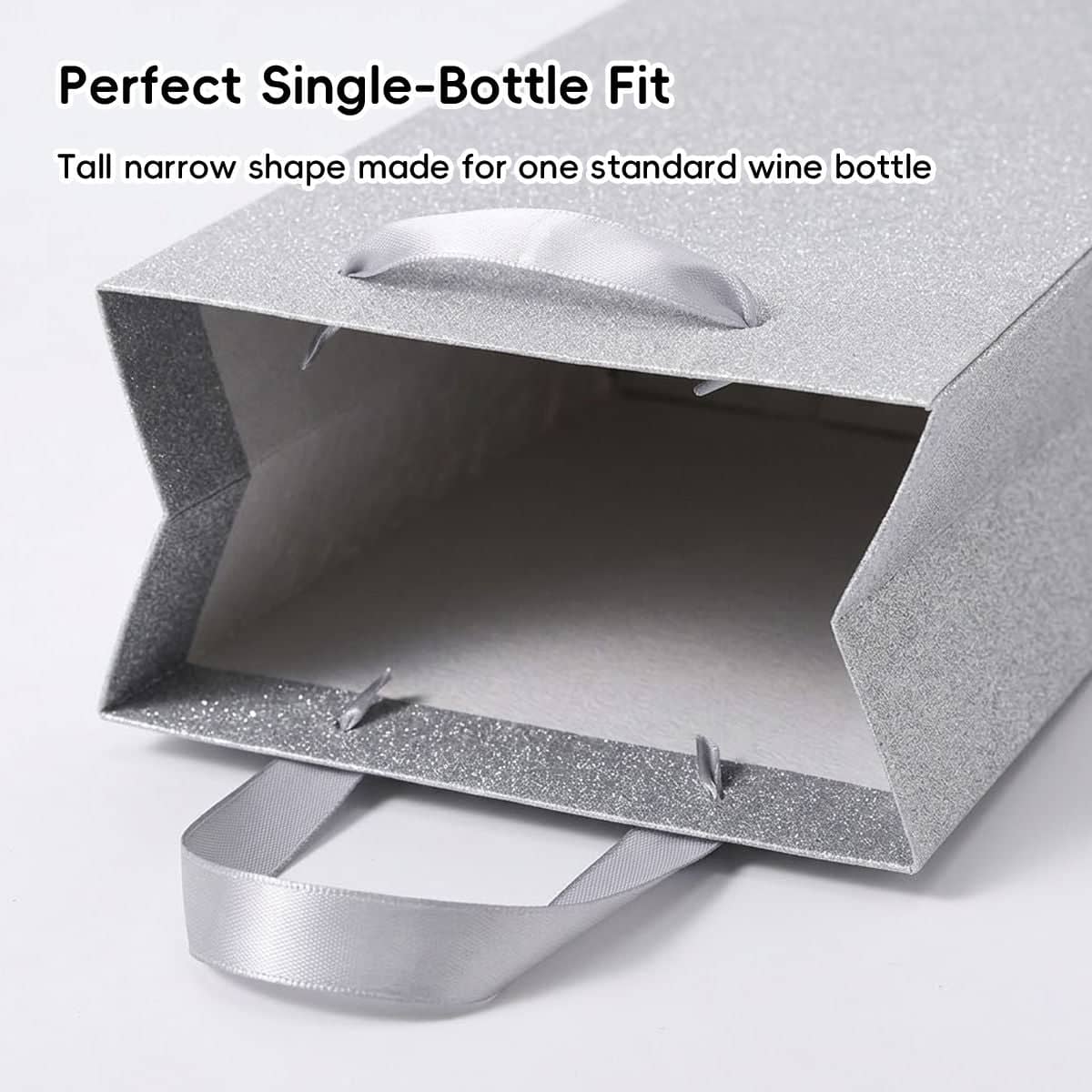 Glitter Wine Bottle Gift Bags, Pack of 20 - Gold - view 5