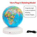 Globe Night Light 14 cm with Star Projection - Rotating, Plug-In