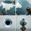 Globe Pen Holder Desk Organiser, Blue Resin Office Storage Stand and Decor Ornament - view 4