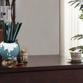Globe Pen Holder Desk Organiser, Blue Resin Office Storage Stand and Decor Ornament - view 5