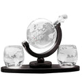 Globe Wine Decanter Set with Two Whisky Glasses and Wooden Stand - view 2