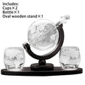 Globe Wine Decanter Set with Two Whisky Glasses and Wooden Stand - view 5