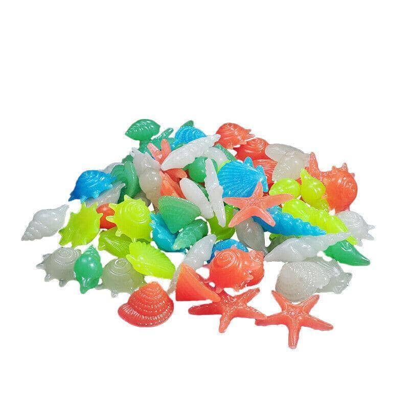 Glow in the Dark Aquarium Shell Stones - Mixed Shell Designs