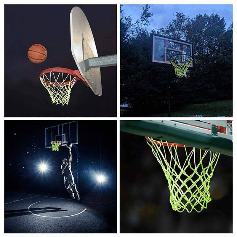 Glow in the Dark Basketball Net, Luminous Neon Green 12 Loop Hoop Net - view 4