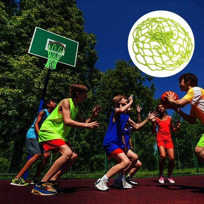 Glow in the Dark Basketball Net, Luminous Neon Green 12 Loop Hoop Net - view 5
