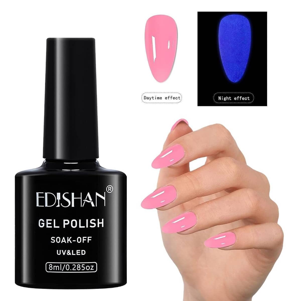 Glow in the Dark Gel Nail Polish 8ml - Neon Pink