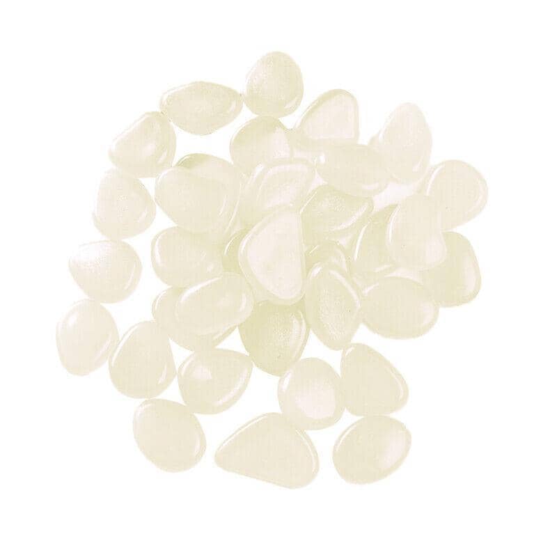 Glow in the Dark Pebbles, Pack of 100 - White