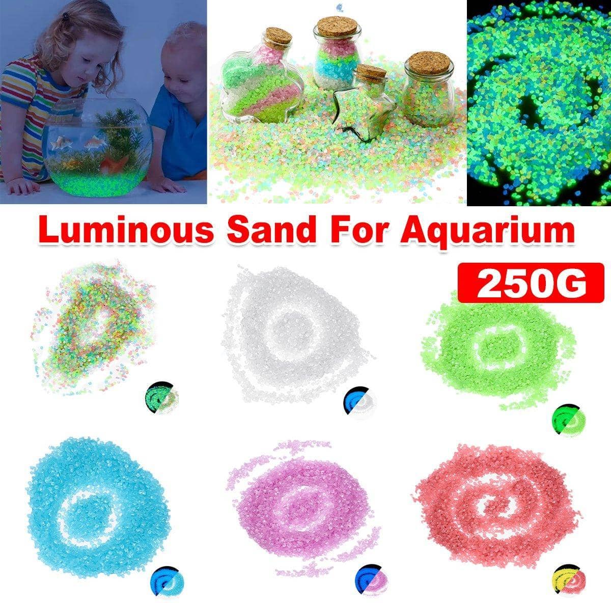 Glow in the Dark Sand, Resin Grains 3-5 mm, 250 g - Red - view 2