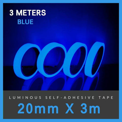 Glow in the Dark Self-Adhesive Luminous Tape 2cm x 3m - Blue