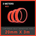 Glow in the Dark Self-Adhesive Luminous Tape 2cm x 3m - Red