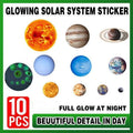 Glow in the Dark Solar System Wall Stickers, Pack of 10