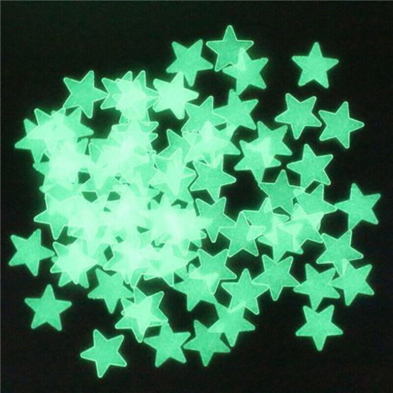Glow in the Dark Star Wall Stickers, Pack of 100 - Green - view 5