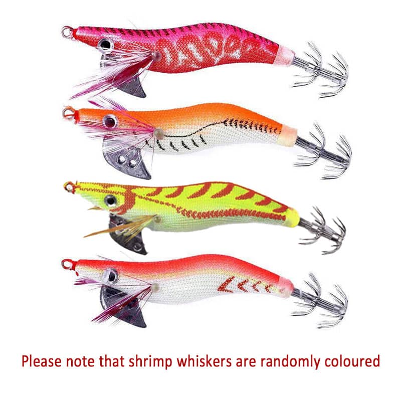 Glow Squid Jig Lures with Stainless Steel Hooks for Calamari - Pack of 4, Assorted Colours - view 2