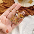 Gold Abstract Geometric Bubble Earrings, Handmade Industrial Style - view 4