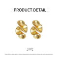 Gold Abstract Stud Earrings, Copper Alloy for Women - view 3